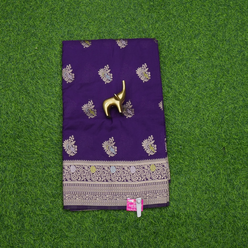 Purple Color Banarasi Silk Butta & Meenakari Fancy Saree