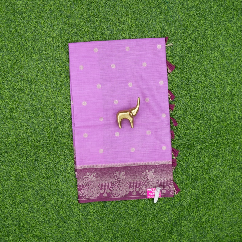 Purple and Wine Color Banarasi Silk Round Butta Fancy Saree