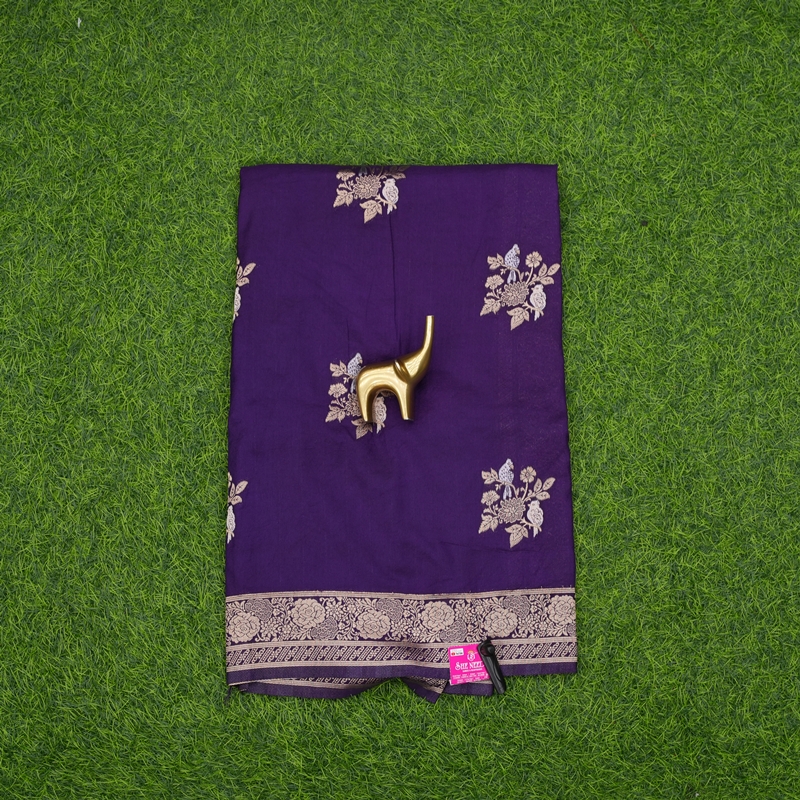 Violet Color Banarasi Katan Silk Butta Fancy Saree
