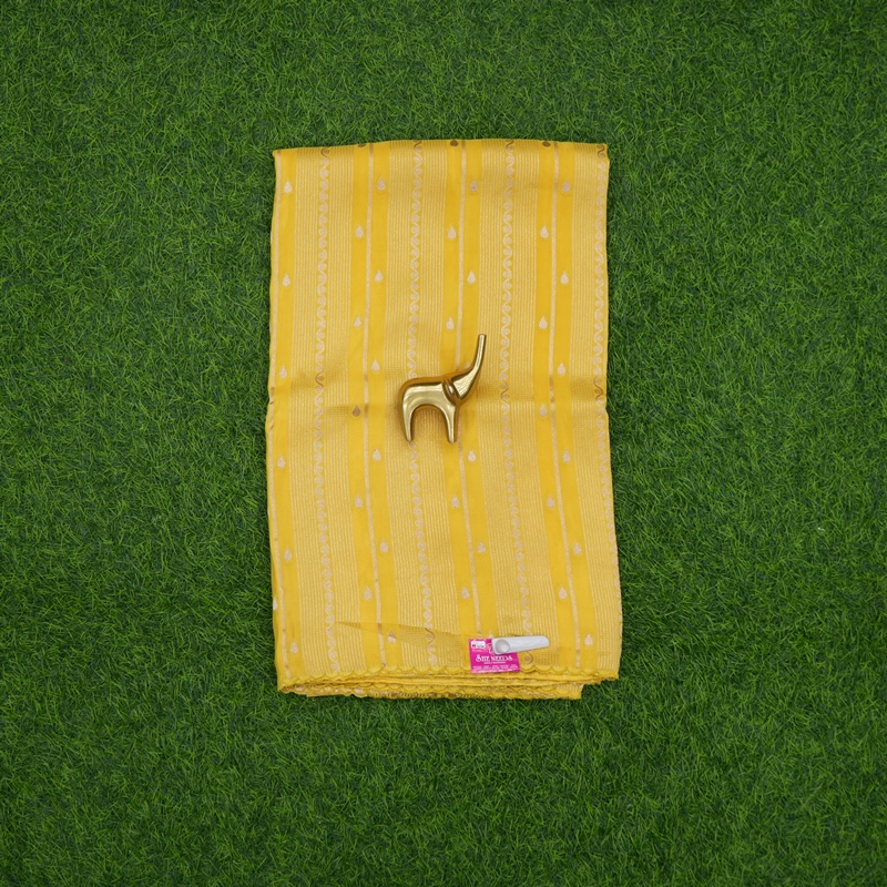 Yellow Color Viscose Zari with Embroidered Designer Fancy Saree