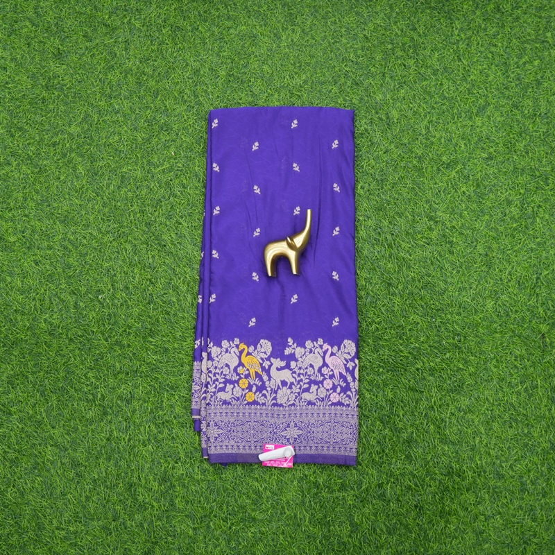 Violet Color Banarasi Soft Silk Designer Fancy Saree