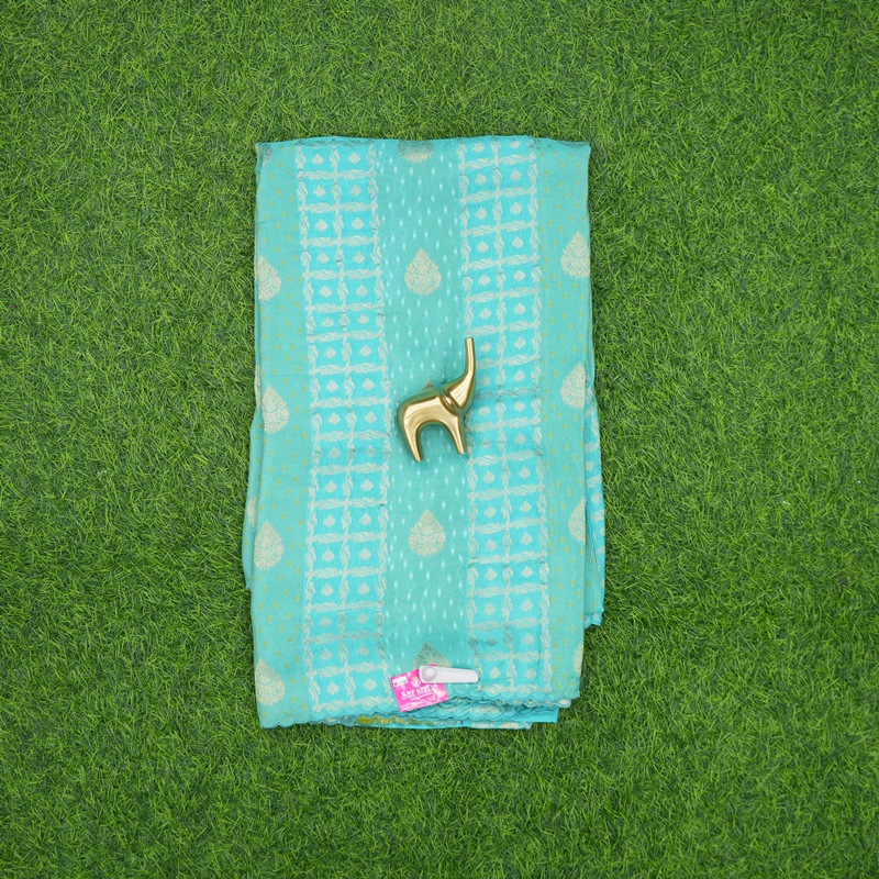Sea Green Color Georgette Banarasi Designer Fancy Saree