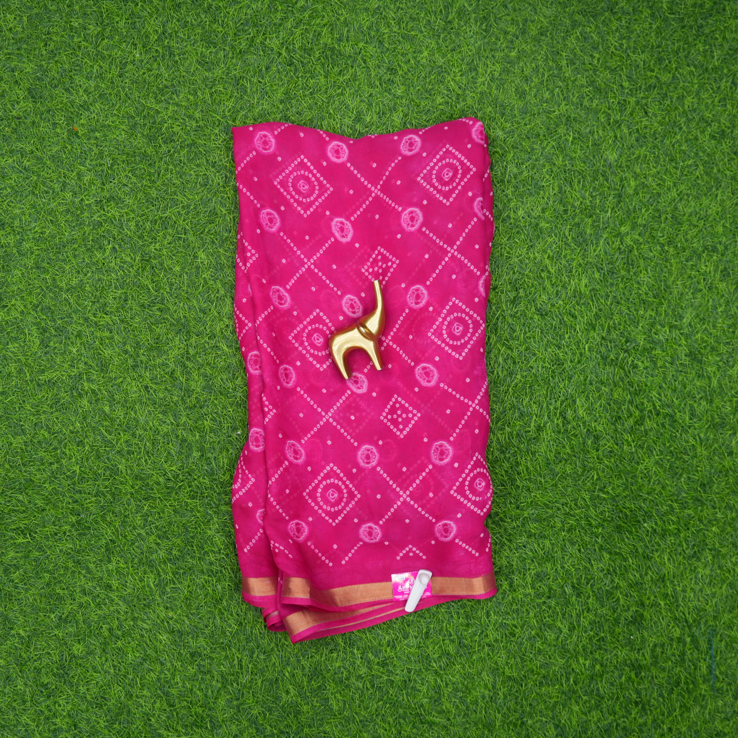 Pink Color Bandhani Print Designer Daily Wear Saree
