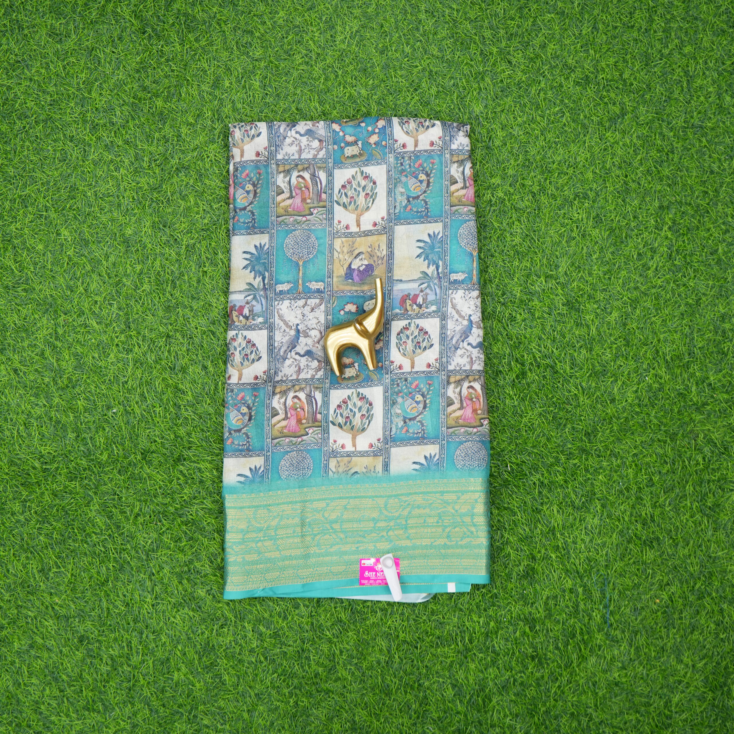 Sea Green Color Daily Wear Saree