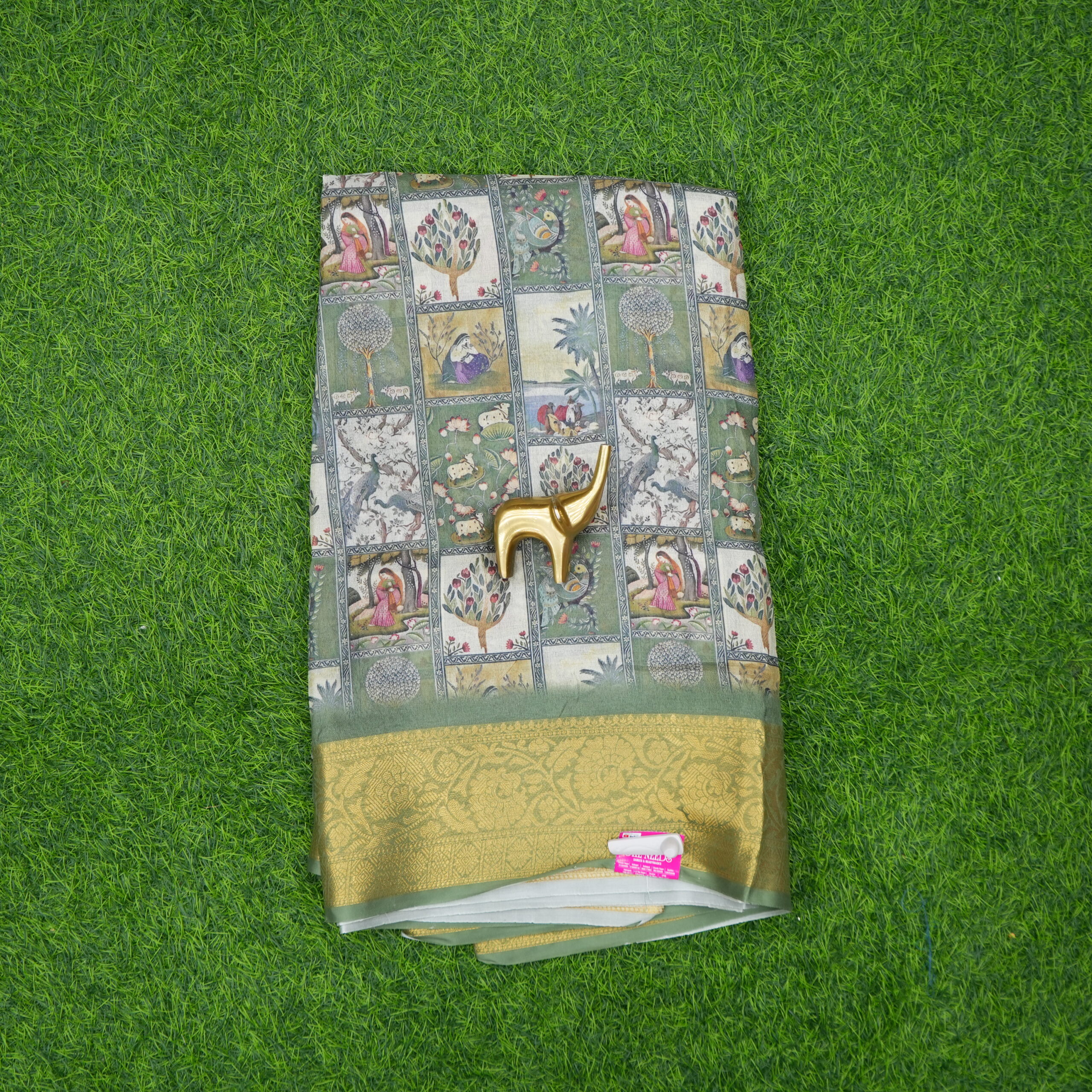 Olive Green Color Daily Wear Saree