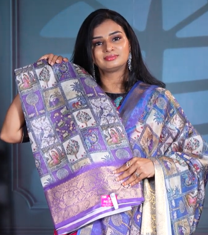 Dark Violet Color Daily Wear Saree