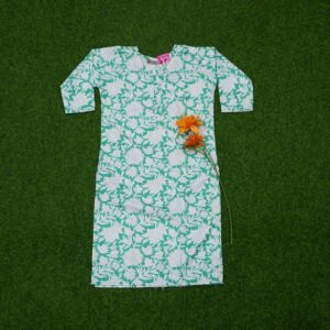 Light Green and White Color Floral Printed Designer Top