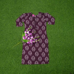 Wine Color White Traditional Floral Bootis Designer Top