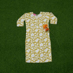 Mustard Yellow and White Color Floral Printed Designer Top