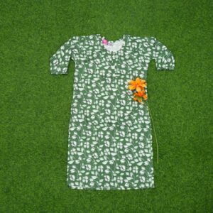 Green Color Tulip Floral Printed Designer Top