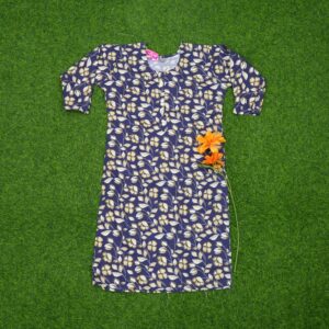 Navy Blue Color Tulip Floral Printed Designer Top