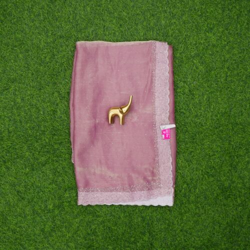 Onion Pink Color Georgette Shimmer With Sequined Border Fancy Saree