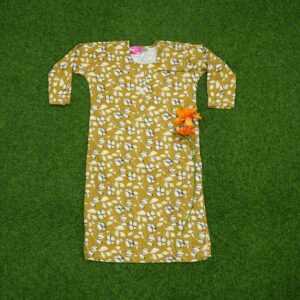 Mustard Yellow Color Tulip Floral Printed Designer Top