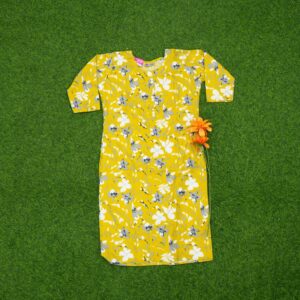 Yellow and White Color Botanical Floral Printed Designer Top