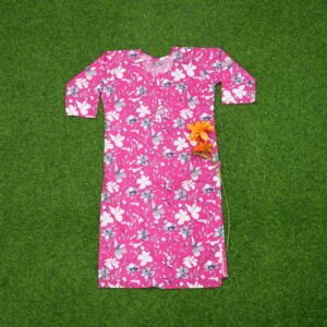 Pink and White Color Botanical Floral Printed Designer Top
