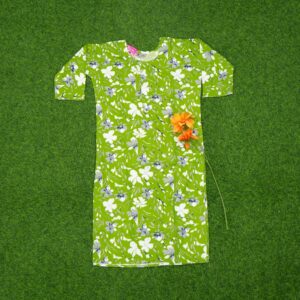 Light Green and White Color Botanical Floral Printed Designer Top