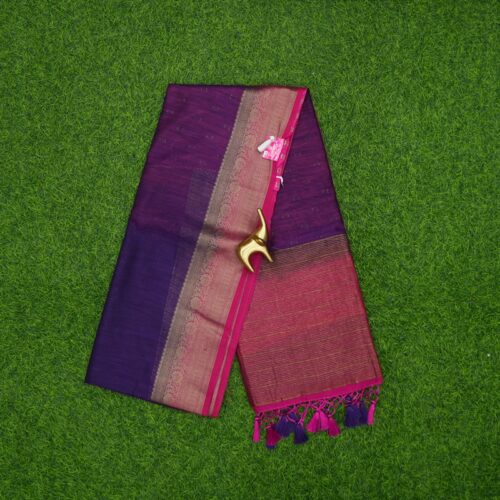 Purple and Pink Color Bhagalpuri Tussar Silk Saree