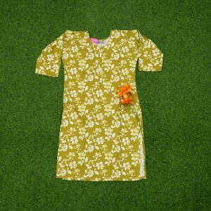 Green and White Color Jasmine Floral Printed Designer Top