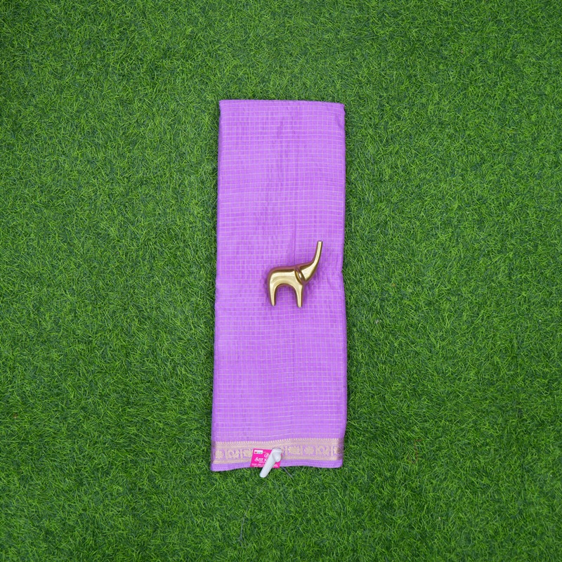 Lavender Color Traditional Kota Silk Zari Check Fancy Saree