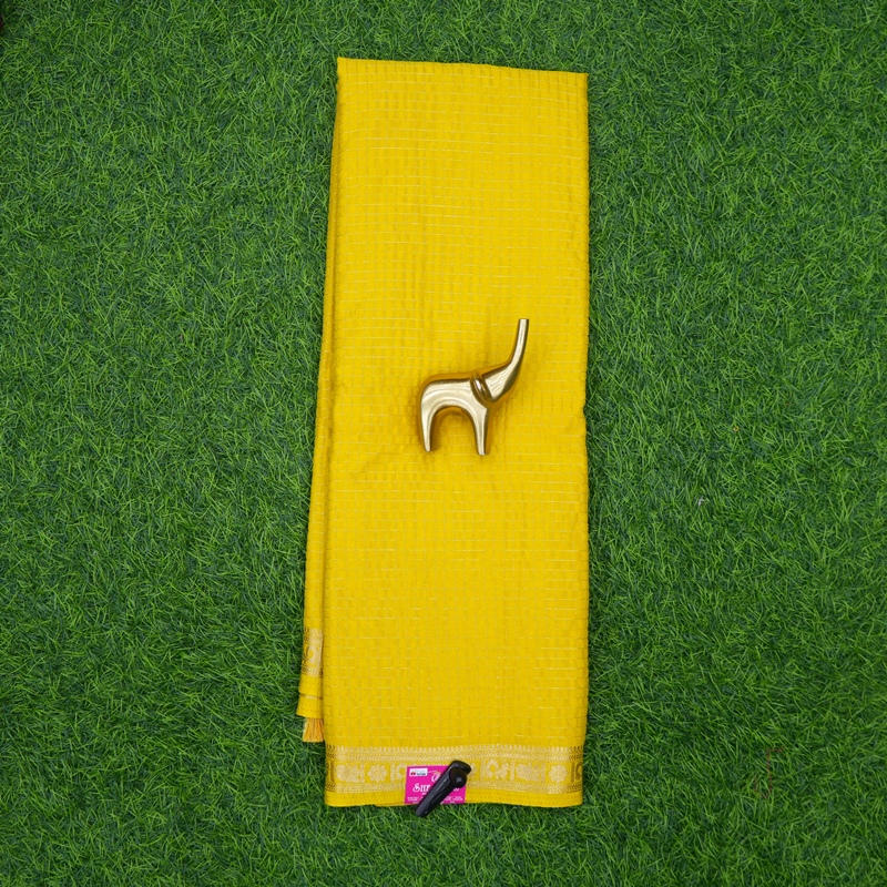 Yellow Color Traditional Kota Silk Zari Check Fancy Saree