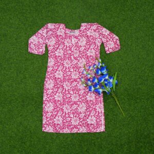 Pink and White Color Floral Printed Designer Top