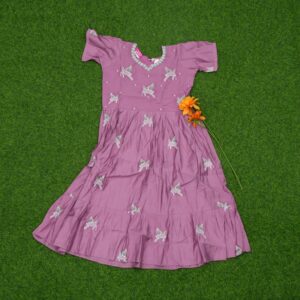 Purple Color Figurine Printed Traditional Anarkali Designer Long Frock