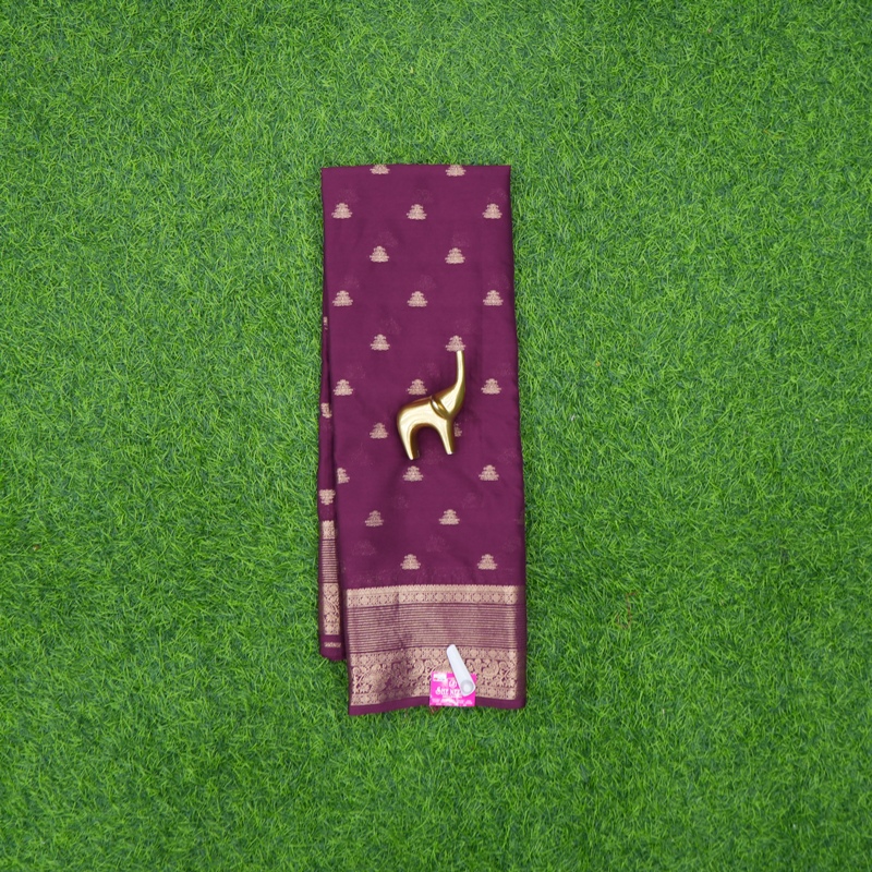 Wine Color Traditional Butta Motifs Banarasi Fancy Saree