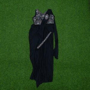 5 2240 Black Color Ready-to-Wear Saree with Embroidered Blouse