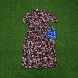 Maroon Color Color Floral Print Embroidered Anarkali Long Frock