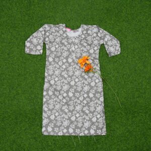 Grey and White Color Floral Printed Designer Top