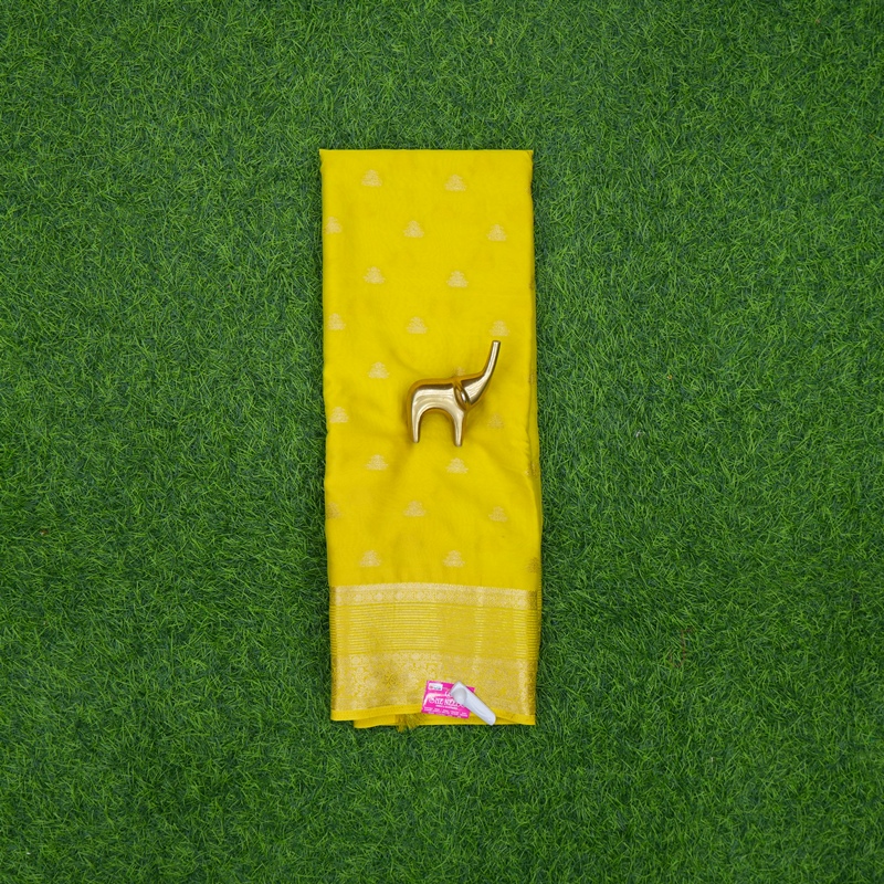 Yellow Color Traditional Butta Motifs Banarasi Fancy Saree
