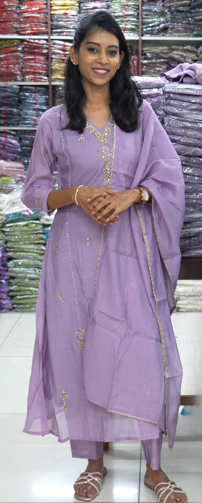Lavender Color Designer Party Wear Dress