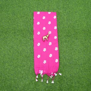 10 420 pink Pink Color Floral Thread Embroidered Cotton Saree