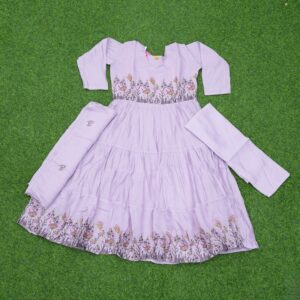 11 1870 lavender Lavender Color Thread Embroidered Party Wear Designer Dress