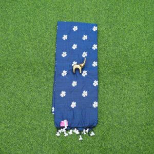 13 420 blue Blue Color Floral Thread Embroidered Cotton Saree