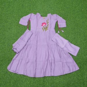 16 1950 lavender Lavender Color Thread Embroidered Party Wear Designer Dress