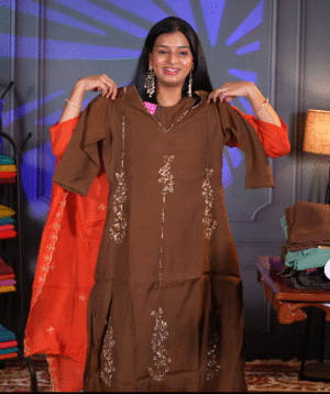 20 190 brown Brown Color Party Wear Designer Dress
