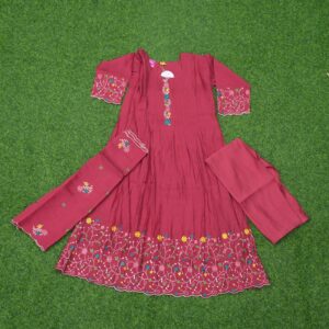 Peach Color Party Wear Designer Dress