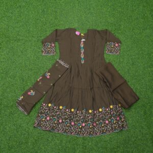 Brown Color Party Wear Designer Dress