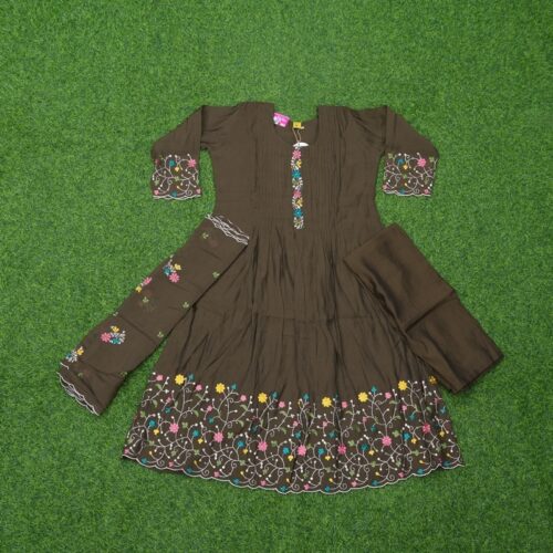 Brown Color Party Wear Designer Dress