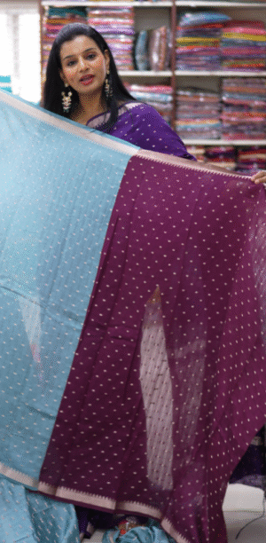 Sky Blue and Wine Color Traditional Bandhani Butti Print Fancy Saree
