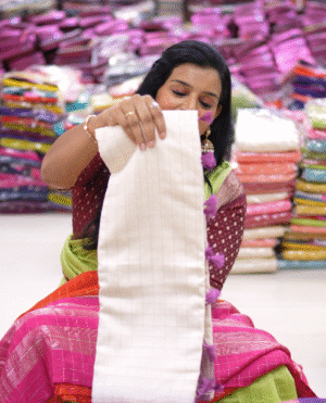 Cream and Violet Color Traditional Zari Border Fancy Saree