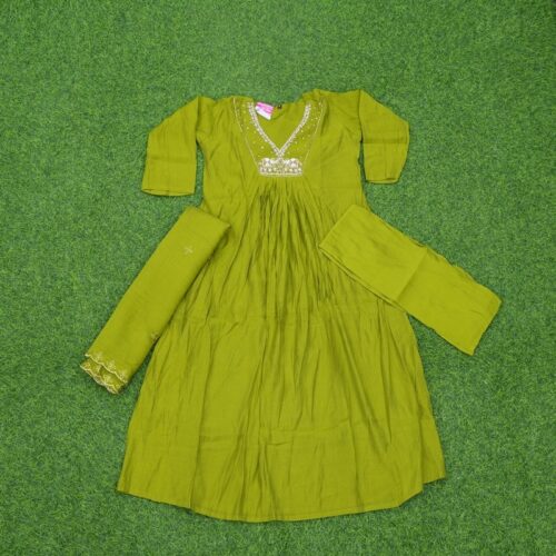 Green Color Party Wear Designer Dress