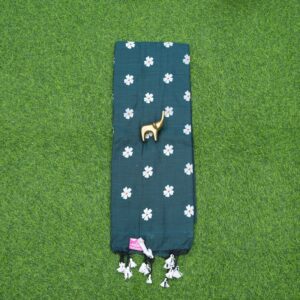 3 SEA GREEN 420 Sea Green Color Floral Thread Embroidered Cotton Saree