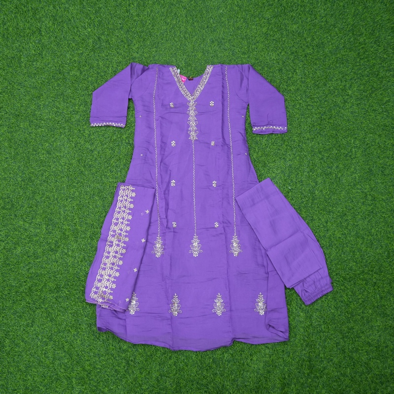 Lavender Color Party Wear Designer Dress
