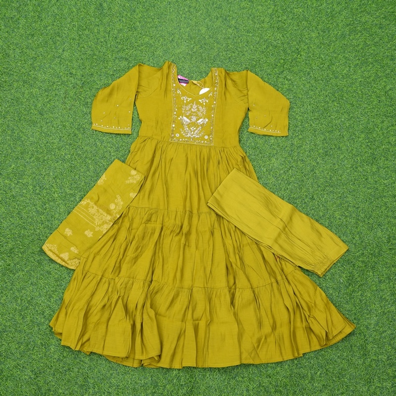 Green Color Party Wear Designer Dress