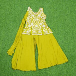 10 2290 Green Color Embroidered Georgette Sharara Set