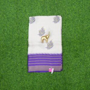 11 520 Cream and Purple Color Traditional Floral Printed Designer Saree
