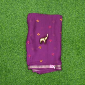 15 560 Wine Color Traditional Floral Printed Georgette Saree