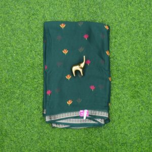 16 560 Bottle Green Color Traditional Floral Printed Georgette Saree